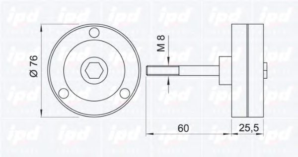 IPD 15-0994 Deflection/Guide Pulley, v-ribbed belt